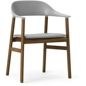 Fauteuil Herit  - Spectrum cuir gris - chêne fumé Normann Copenhagen