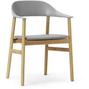 Fauteuil Herit  - Chêne - Spectrum cuir gris Normann Copenhagen