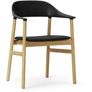 Fauteuil Herit  - Chêne - Spectrum cuir noir Normann Copenhagen
