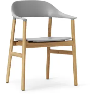 Chaise avec accoudoirs en chêne et polypropylene gris Herit Grey - Normann Copenhagen