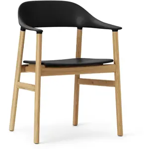 Chaise avec accoudoirs en chêne et polypropylene noir Herit noir - Normann Copenhagen