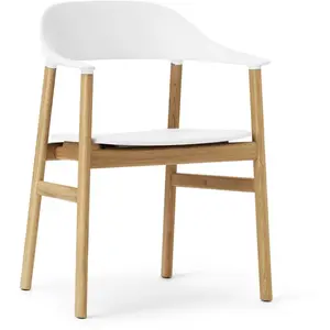 Chaise avec accoudoirs en chêne et polypropylene blanc Herit blanc - Normann Copenhag