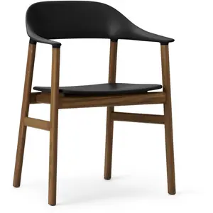 Chaise avec accoudoirs en chêne teinté et polypropylene noir Herit noir - Normann CopVendu parrakuten