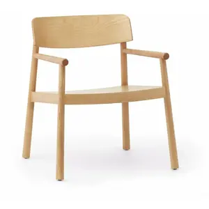 Fauteuil lounge en frêne laqué et peint Timb Tan - Normann Copenhagen pas cher