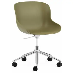Chaise de bureau pivotante à roulettes verte Swivel Norman Copenhagen ...