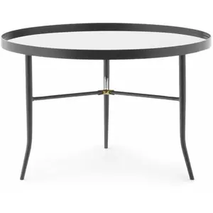 Table basse grise en verre et acier Lug Grey - Normann Copenhagen pas cher