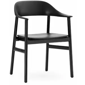 Chaise avec accoudoirs en chêne noir et polypropylène noir Herit noir - Normann Copen