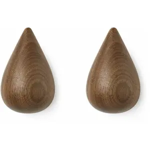 2 Patères en noyer naturel L Dropit Walnut - Normann Copenhagen