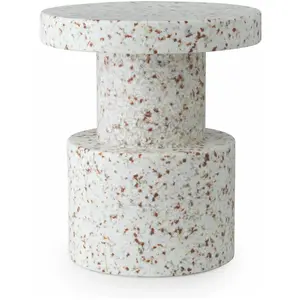 Tabouret blanc pixelisé en matière recyclée Bit blanc - Normann Copenhagen pas cher