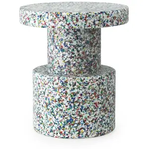 Tabouret blanc multicolore pixelisé Bit blanc Multi - Normann Copenhagen pas cher