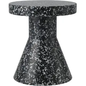 Tabouret en polyéthylène noir Cone Bit noir/blanc - Normann Copenhagen pas cher