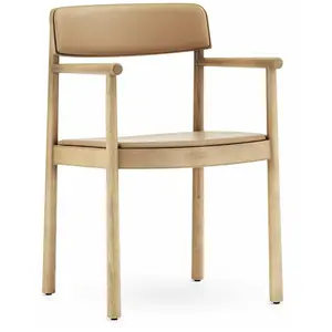Fauteuil Timb - tan - cuir camel Normann Copenhagen pas cher