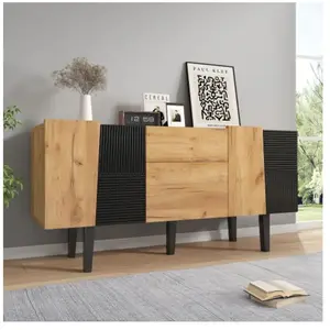 Urban Meuble Console Élégante Bleu Marine avec Motif Écailles et Pieds Dorés pas cher