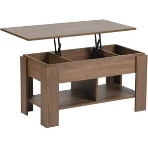 Urban Meuble Table basse avec plateau relevable effet bois marron 96*50 pas cher