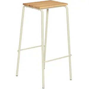 Tabouret de bar en bois de frêne et métal sable Stilt - Hübsch pas cher