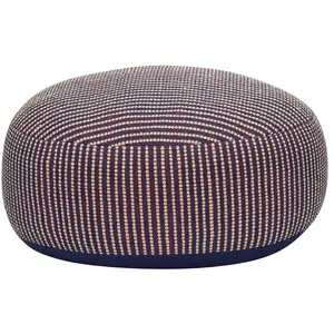 Comparateur de prix : Pouf rond en coton bleu Mochi - Hübsch