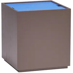 Hubsch Table d'appoint/boîte de rangement Vault bleu/marron - 021912 pas cher