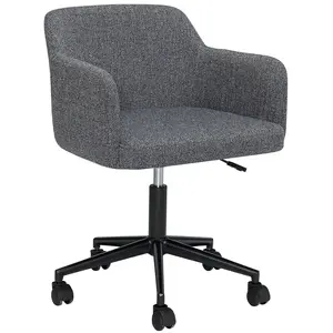 Comparateur de prix : Chaise de bureau à roulettes en tissus gris foncé Rest- Hübsch