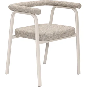 Chaise de repas avec accoudoirs en tissu sable Ecto - Hübsch pas cher