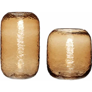 Hübsch Set de 2 Vase en verre ambre