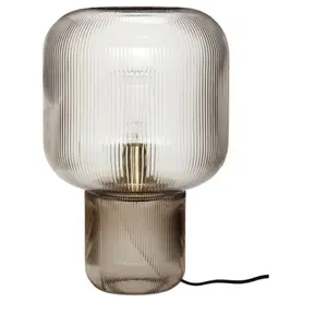 Hübsch Lampe De Table En Verre Claire Avec Socle Fumé pas cher