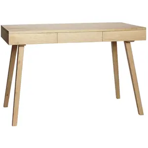 Comparateur de prix : Hübsch Bureau À 3 Tiroirs De Rangement En Chêne Nature Label Fsc