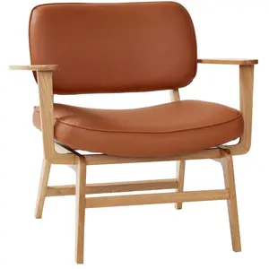 Comparateur de prix : Hübsch - Fauteuil lounge, piètement en bois FSC Naturel taille unique