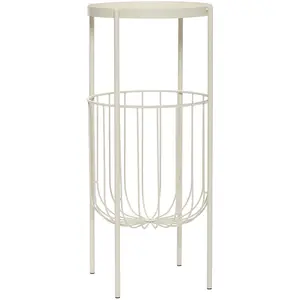 Table console ronde Hubsch Interior Eyrie - Gris - 44x90 cm pas cher