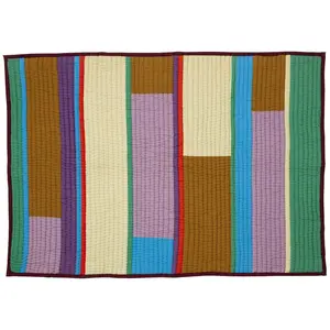 Comparateur de prix : Plaid Hubsch Interior Pavilion Block - violet/multicoloré - 140x200 cm