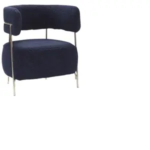 Comparateur de prix : Hubsch Chaise longue polyester / métal - bleu / nickel