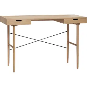 Bureau avec 2 compartiments en chêne naturel - Hübsch pas cher