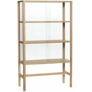 Comparateur de prix : Hübsch Commode Museum  en verre, mdf, placage de chêne et bois de chêne Hubsch
