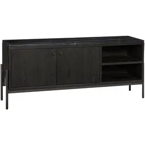 Hubsch Buffet métal/marbre - noir pas cher