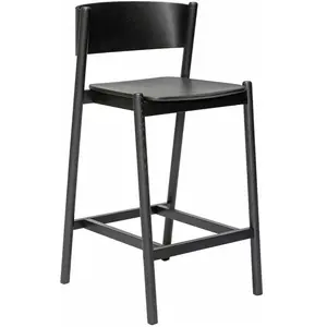 Chaise de bar en chêne noir 75 cm Oblique- Hübsch