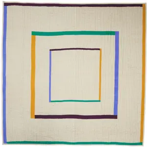 Hubsch Hübsch - Twist Bedspread Square 260x260 Sand/Multicolour pas cher
