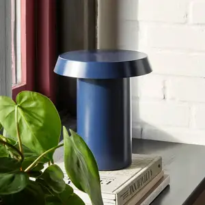 Comparateur de prix : Hubsch HÜBSCH lampe de table LED Keen, bleu foncé, fer
