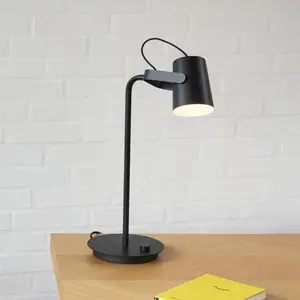 HÜBSCH lampe à poser Ardent, noir, fer, E14, hauteur 54 cm pas cher