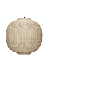 Hubsch CHAND ROUND-Suspension Rotin H43cm Beige pas cher