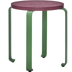 Tabouret à roulettes burgundy et vert 46 x 46,5 cm Smile - Hübsch pas cher