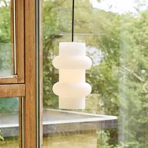 Comparateur de prix : Hubsch Suspension Pilule double blanc mat