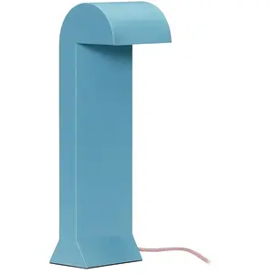 HÜBSCH - Lampe de table Soothe - Bleu - Fer laqué pas cher