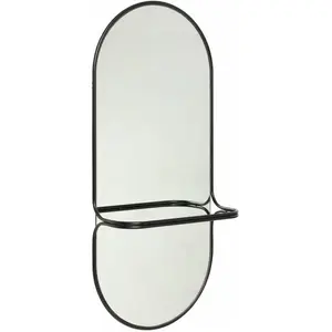 Comparateur de prix : Miroir en métal noir muni d'une anse - Hübsch