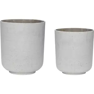 Comparateur de prix : Hubsch Pot de fleurs gris clair - set de 2 pièces