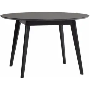 Table à manger ronde 120 cm en bois noir - Hübsch pas cher