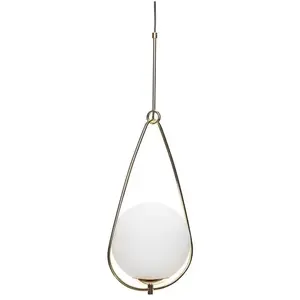 Hubsch ABOVE-Suspension Laiton/Verre opalin H83cm pas cher