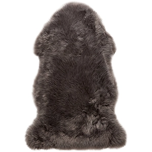 Hübsch Tapis en peau de mouton en poil court gris pas cher