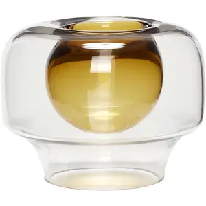 Comparateur de prix : Hübsch Vase en verre transparent et jaune H16 H16