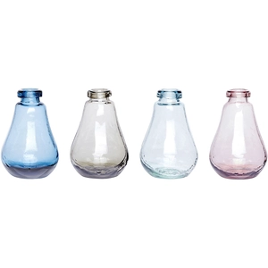 Comparateur de prix : Hübsch Set de 4 Vases en verre  multicoloré H13