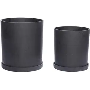 Hubsch Pot de fleurs serti de polystone noirVendu parmade-in-design