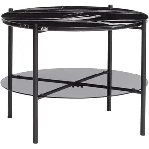 Hubsch Table basse en marbre noir pas cher